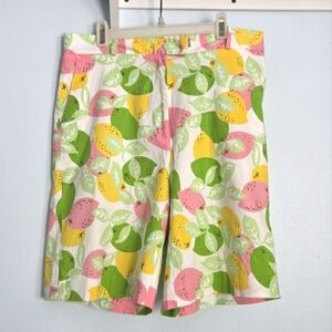 EUC Lilly Pulitzer Citrus Fruit Print Bermuda Shorts